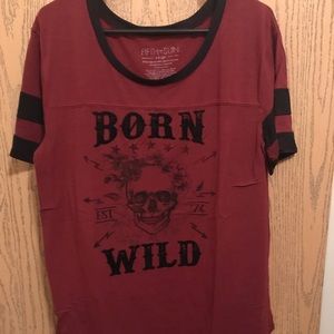 Fifth Sun Velvet “Born Wild” Top Size XL